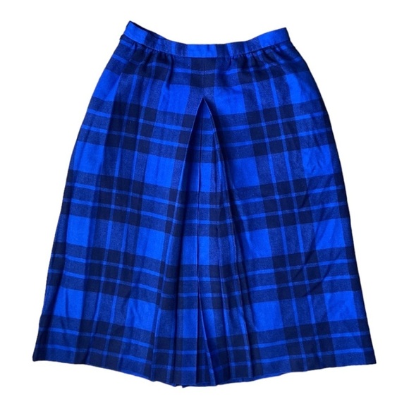 Vintage Laird-Portch of Scotland Women’s Blue Tartan Plaid Wool Skirt Size 28” - Picture 1 of 16
